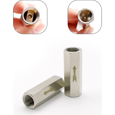 2 Pièces Clapet Anti-retour 1/8" Clapet Anti-retour Hexagonal Air, Clapet Anti Retour À Sens Unique,pour Réservoir Sous Pression De Chaudière