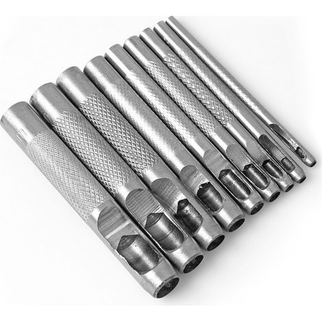 Bravix Poinçon Creux En Acier Rond 1 Mm À 10 Mm Creux Poinçon En Cuir Outils De Perforation De Trou Creux De Cuir