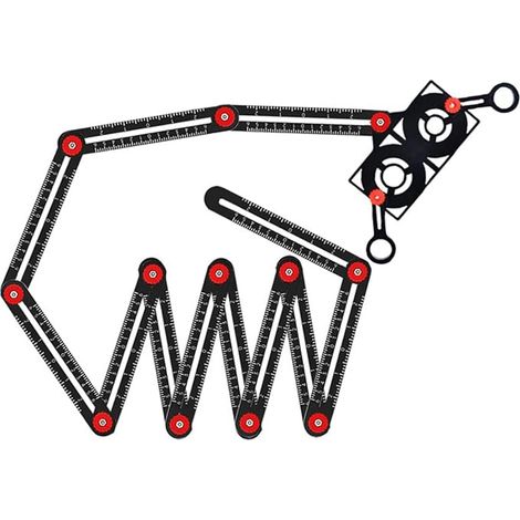 Bravix Règle De Mesure Multi-angles, 12 Sections En Céramique, Outil De Mesure D'Angle Avec Localisateur De Trou