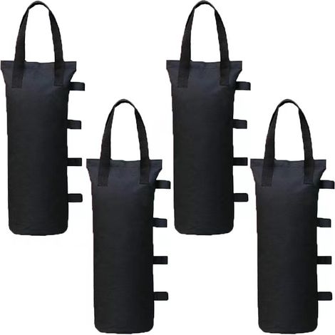 Bravix Lot De 4 Sacs De Lestage Robustes À Double Couture Sac De Sable, Sac D'Extérieur Noir (rond, 13 X 50 Cm, Noir)