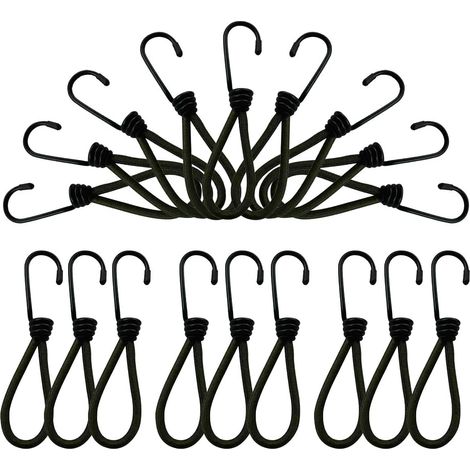 Bravix Crochet,tendeurs Elastique Avec Crochets,25 Pièces Crochet Tendeur,tendeur De Baches Tendeur Noire En Caoutchouc De Tensiontendeurs Piscine Elastique Crochet