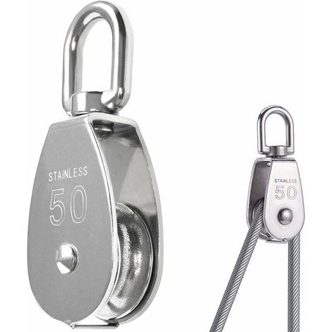 Bravix Poulie Pivotante À Une Roue En Acier Inoxydable 304 M50, Chargement 400 Kg - Argent