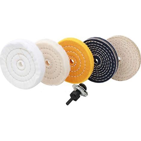 5pcs，quatre Meules De Polissage Pour Meuleuse D'Établi 6 " Et Un Accessoire