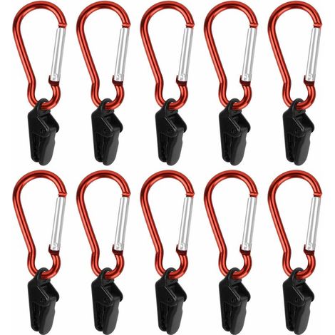 Bravix 10 Ensembles Pince À Bâche Avec Mousqueton Clip De Tente Auvents Clip Coupe-vent Clips De Verrouillage De Tente Clip De Bâche Pince De Tente Robuste Pour Activités De Plein Air Camping Canopy-
