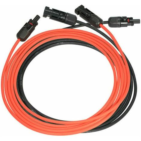 Bravix Ligne D'Extension Solaire Photovoltaïque Cable D'Extension De Panneau Solaire Avec Connecteur Mc4 Paire Rouge + Noir, 14awg 3 Metres / 10 Pieds