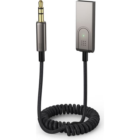 Bravix Adaptateur Aux Vers Bluetooth 5.1 Récepteur Bluetooth 3,5 Mm Pour Voiture Usb Vers Kit De Prise Auxiliaire 3,5 Mm Avec Micro Intégré Pour Les Appels Mains Libres Compatible Bluetooth