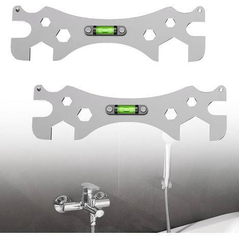 Lot 2 Clés Douche, Clé À Angle Incurvée Spéciale Auto-nivelante, Clé Réparation Portable Pour Salle Bain Pour Vis À Tête Hexagonale 8/10/12/14/17/23/30 Mm