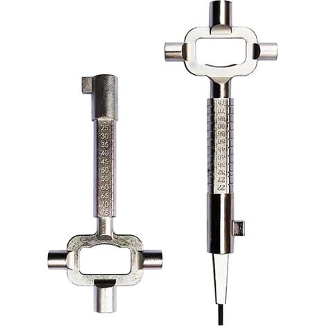 Lot De 2 Clés D'Armoires Électriques - Clé De Construction - Clé D'Architecte - Outil D'Ouverture De Porte - Clé De Construction Universelle - Clé De Construction Multifonction
