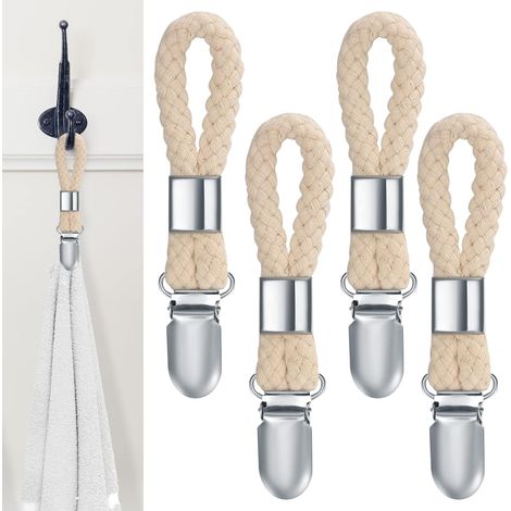4 Pièces Pince À Serviette, Accroche Torchon, Crochet Torchon Porte Serviette Salle De Bain, Clips Porte-torchon Placards Serviettes Suspendues