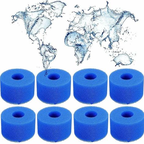 Lot De 8 Filtres En Mousse De Type S1, Spa Pour Intex S1, Réutilisables, Pour Piscine De Type S1, Pour Piscine, Aquarium, Spa.