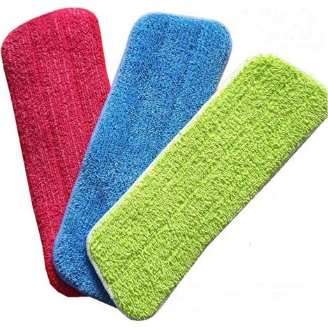 Housse De Nettoyage Remplacement, 3pcs Microfibre De Balai Mop Remplacement Pour Serpillère Spray/nettoyeur Vapeur, Lot De 3 Housse De Nettoyage Rechange Mop De Tampon Pour Balai/plat(42x14cm)