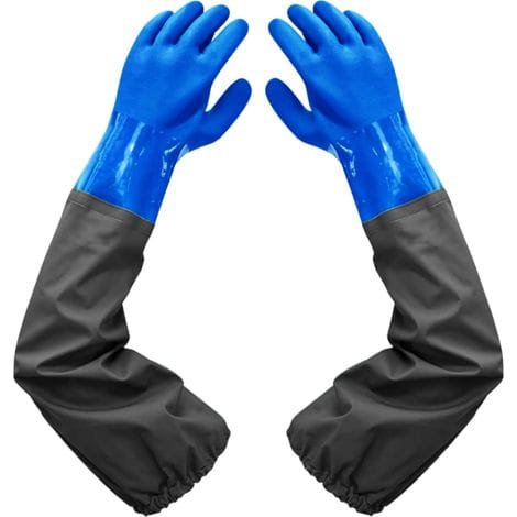 Bravix Dépolie Étanche Gants-gants De Nettoyage D'Étang, 26 Inch Doublure Floquante Poignets Élastiques, Pour Industrie Chimique Agriculture Pêche Construction