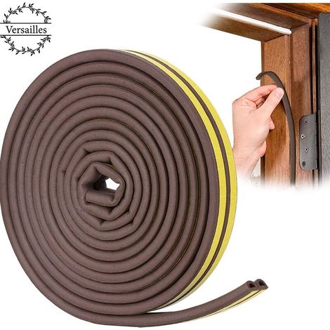 Bravix Joint Porte, Joint Fenêtre Pvc D Profil, Calfeutreur Les Porte Et Fenêtres Avec Forte Adhérence, Isoler Du Bruit Et Anti-intempéries, 6 Metres (marron)