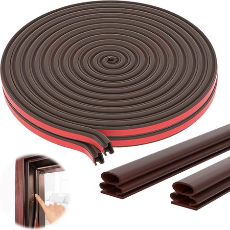 Bravix 10mm X 12mm1m Joint Fenetre De Porte En Caoutchouc Adhesif, Anticollision Joint Kit Isolation Phonique Porte Garage, Joint De Porte D'Entrée Etancheite, Pour La Fenêtre D'Étanchéité De Porte