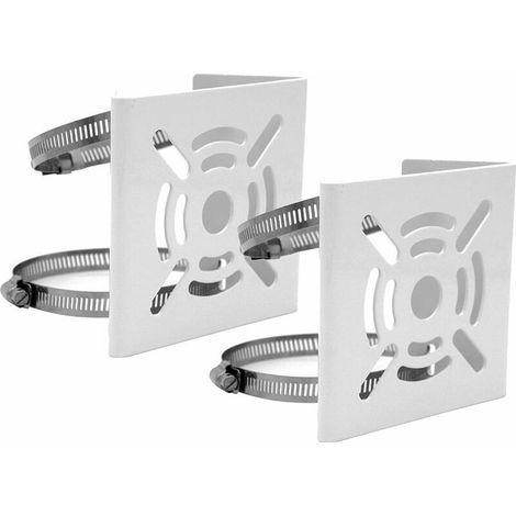 Support De Poteau Vertical Universel Pour Caméras De Sécurité, Supports D'Angle En Métal Robuste Avec Boucles, Pour Caméras De Vidéosurveillance (paquet De 2 Petites Tailles)