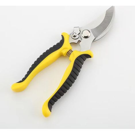 Bravix Sécateur De Jardin, Ciseaux Antidérapants Avec Poignée Verrouillable, Cisailles À Branches De Fleurs De Réparation Professionnelle, Pour Tailler Arbustes, Clôtures(jaune)