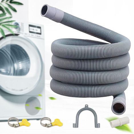 Tuyau De Vidange Pour Machine À Laver, Flexible D'Évacuation Universel, Matériau Eva, Y Compris Support Et Colliers De Serrage, Rallonge De Tuyau Pour Lave-vaisselle Et Machine À Laver (1 M)