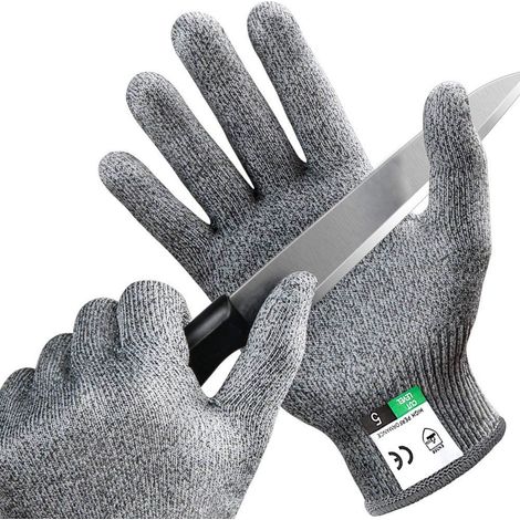 Bravix Une Paire De Gants Anti-coupure Grade 5, Cuisine De Qualité Alimentaire Protection Anti-coupure Abattage Jardinage Pêche Gants De Travail Du Bois L