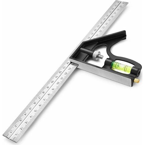 Règles À Tracer Carrée Outils De Mesure,équerre Combinée 300 Mm,acier Inoxydable Règle D'Angle De Combinaison Avec Règle Réglable D'Angle Droit D'Alliage De Zinc Outil,règle À Angle Carrée Combinaison