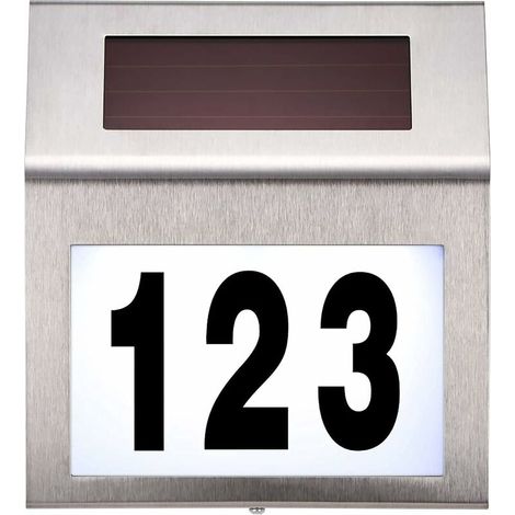 Bravix Plaque De Numéro De Maison En Acier Inoxydable Avec Énergie Solaire, À L'Épreuve De L'Eau Pour Maison, Lampe À Led À Énergie Solaire, Lampe De Numéro De Maison