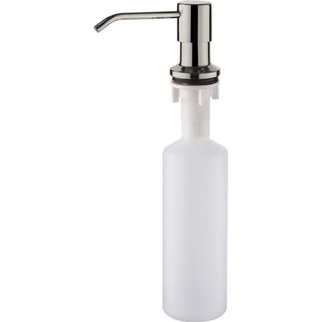 Distributeur De Savon Pour Évier De Cuisine 500ml, Diffuseur Pompe Liquide, Caché Distributeur Liquide Vaisselle, Acier Inoxydable, Gris