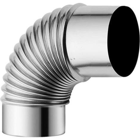 Bravix Cheminée De Poêle À Bois En Acier Inoxydable De 60 Mm, Adaptateur De Tuyau De Coude De Conduit De Conduit De Conduit De Cheminée À 90°, Tuyau De Cheminée Étendu, Tuyau De Cheminée De Camping En
