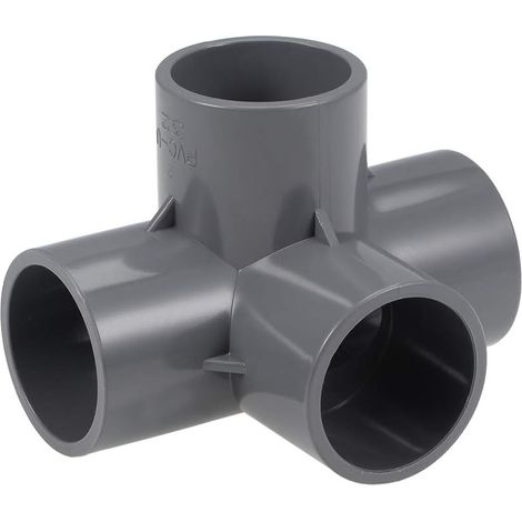 Bravix Coude À 4 Voies Raccord De Tuyau En Pvc Qualité Du Meuble 32mm Raccords D'Angle En T Gris 10pcs