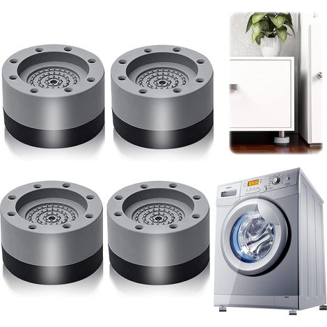 Patins Anti Vibration, 4 Pièces Pieds En Caoutchouc Pour Machine À Laver Coussinets Pied De Machine À Laver Tampon Anti-vibration, Pour Machine À Laver Et Sèche-linge (gris3.5cm)