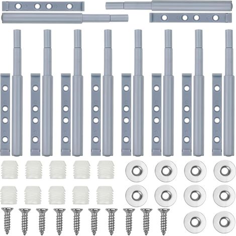 Bravix Aimant Porte Placard, 10 Pièces Push To Open Poussoir Pression Loquet Magnetique, Amortisseur Ferme Porte Poussant, Rebondeur De Tiroir D'Armoire, Poussoir Placard Fermeture Magnétiques