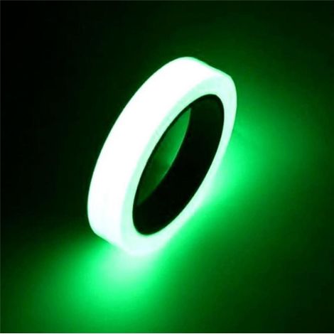 Scotch Fluorescent 10m X 1.5cm, Bande Fluorescente Autocollante, Glow In The Dark Tape, Ruban Adhésif Lumineux Vert, Scotch Phosphorescent Vert Pour Escaliers, Interrupteurs, Vélos, Camping