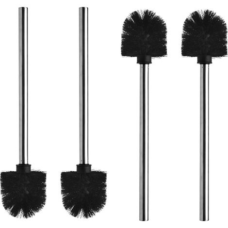 Bravix Jeu De 4 Brosses À Toilettes, Brosse À Chiotes De 7.5 Cm De Diamètre, Balai De Nettoyage Pour Wc Avec Manche En Acier Inoxydable, Balayette Wc Au Design Élégant Et Classe