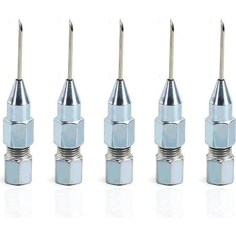 Bravix 5 Pièces Pointe D'Aiguille De Pistolet À Graisse De La Bouche, Aiguille D'Injecteur De Graisse Pour La Lubrification Dans Des Roulements Scellés Très Serrés Et Des Joints Universels