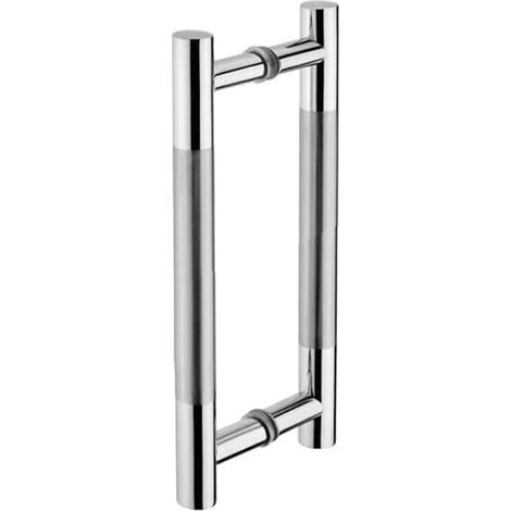 Bravix Poignée De Porte Coulissante De Style Grange Robuste En Acier Inoxydable Pour Salle De Bain Douche Double Face Pour Porte En Verre Et Bois