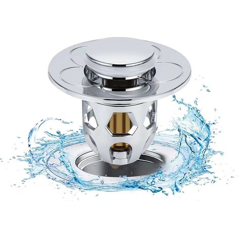 2 Pièces Bonde De Lavabo Universel Pop Up,bonde De Lavabo Pop-up Avec Filtre Anti-clogging,flitre De Vidange Anti-bloqué,bouchon Baignoire Pour Lavabo Cuisine,flitre Cheveux-orifice
