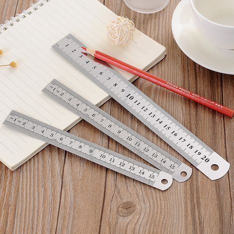 Bravix 3 Pcs Réglet 10cm 20cm 30cm Outil Règle Pour Étudiants Et Bureau (règle En Acier Inoxydable)