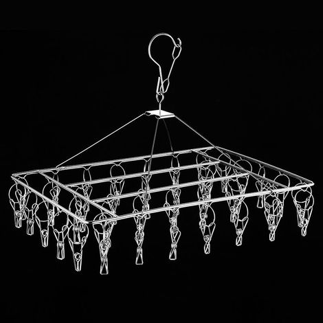 Bravix 1 Séchoir En Acier Inoxydable, Porte-chaussettes Coupe-vent Rectangulaire Polyvalent, Livré Avec 40 Pinces