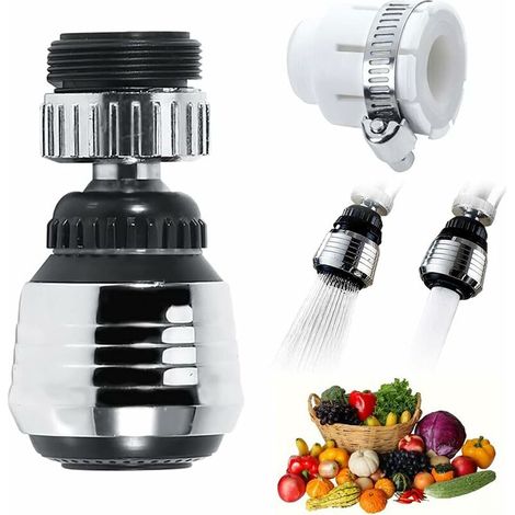 Brise Jet Robinet,embout Robinet Orientable 360°,accessoire De Robinet Pour Embout Robinet Cuisine,jet Ventilé Et Jet De Douche,deux Modes D'Eau