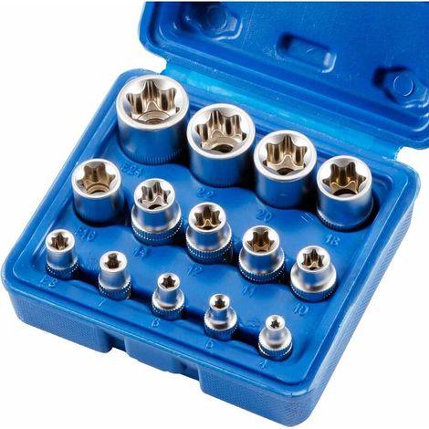 Bravix Lot De 14 Douilles Torx Femelles E4-e24 E-torx Hexagonales