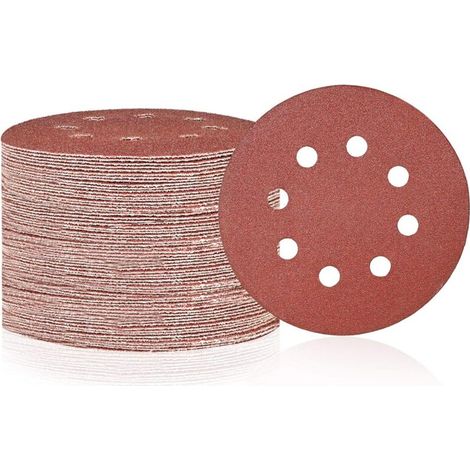Bravix Lot De 50 Disques Abrasifs À 8 Trous - Grain 80 - Papier Abrasif Résistant À L'Usure Pour Ponceuse Orbitale Aléatoire Pour Bois,métal,marbre,plastique