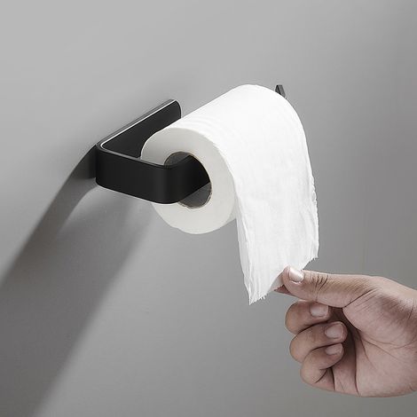 Bravix 1pc Porte-papier Toilettes,support De Papier Mural,porte-rouleau De Papier Wc En Métal,couleur Noire