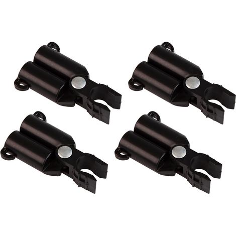 Connecteurs De Tuteurs Pour Portique En V, Charnière Pour Treillis, Support Pour Tuteurs De Plantes, Connecteur De Barre Clips, Ø16mm, 4 Pièces, Noir