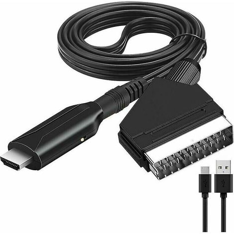 Bravix Convertisseur Péritel Vers Hdmi Adaptateur Audio Vidéo Pour Hdtv/dvd/décodeur/ps3/pal/ntsc