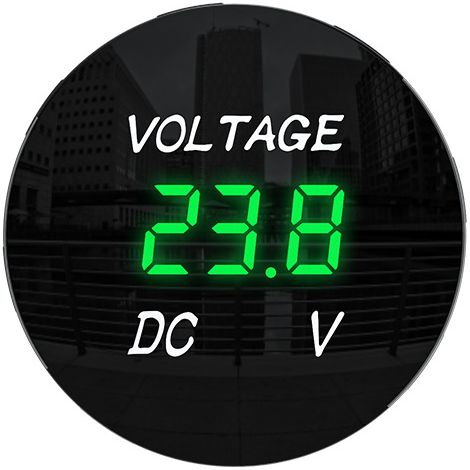 Bravix Voltmètre Numérique Led Dc 5-48v Pour Voiture, Moto, Voiture, Camion, Bateau (lumière Verte)