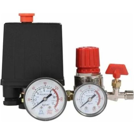 Compresseur D'Air Commutateur De Vanne De Pression Du Pressostat Compresseur D'Air Avec Régulateurs Jauge (manomètre En Plastique)