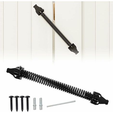 Bravix Ferme-ressort De Portail De 35,6 Cm, Fermeture Automatique De Porte Réglable En Métal, Ressort De Fermeture Noir Pour Barrière De Porte En Bois Et Vinyle (360 Mm)