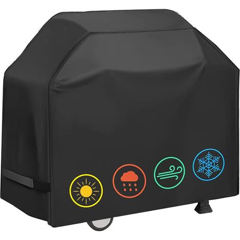Bravix Housse Barbecue Gaz De Grill Anti-vent/anti-uv/anti-l'eau/anti-l'humidité/antipoussière, 145 X 61 X 117 Cm, Noir