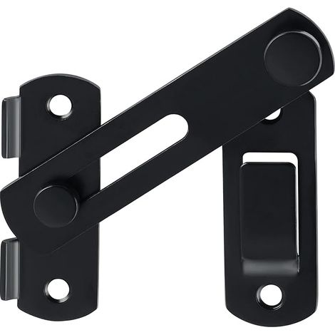 Bravix Verrou Porte Coulissante Serrure Volet Loquet Porte Verrou Portail À Bascule Boulon Avec Vis Pour Porte, Fenêtre, Placard Et Jardin, Finition Noir Mat En Acier Inoxydable