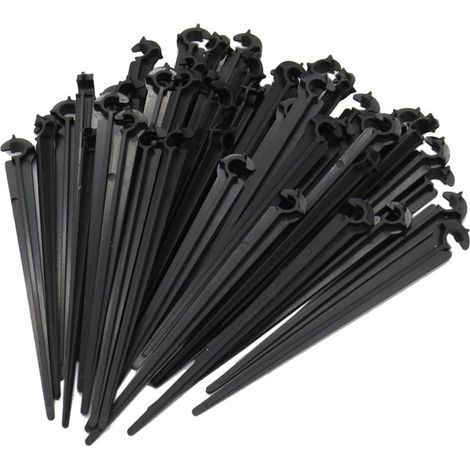 50 Pièces Support Tuyau Arrosage Pour Fixer Et Guider Le Tuyau De Distribution Dans La Terre, 4/7 Mm Goute A Goute Arrosage Exterieur Pour Tuyau Arrosage Irrigation Jardin