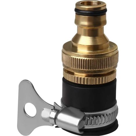 Connecteur De Robinet Rond, Connecteurs De Tuyau En Laiton D'Un Diamètre 1/2'' À 3/4'' Adaptateur Universel Pour Robinet Tuyau D'Arrosage