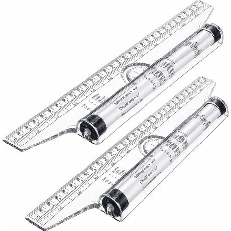 2 Pièces En Plastique Règle De Roulement De Mesure, Règle De Rouleau De Dessin, Règle Parallèle, Règle De Conception De Dessin Multifonctionnelle Pour Mesurer, Dessiner, Étudiant, École Et Bureau